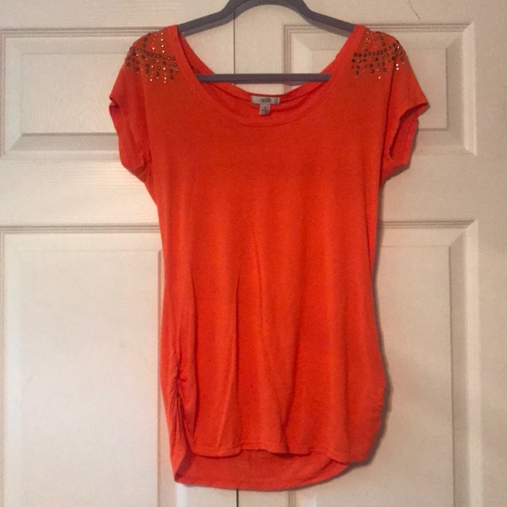 Cache Studded Short Sleeve Top